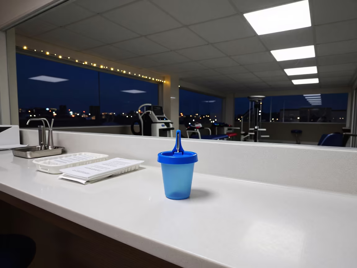 Sterilizer Cup in Rehab Gym Night Glow in inside a rehabilitation gym near Campo Grande