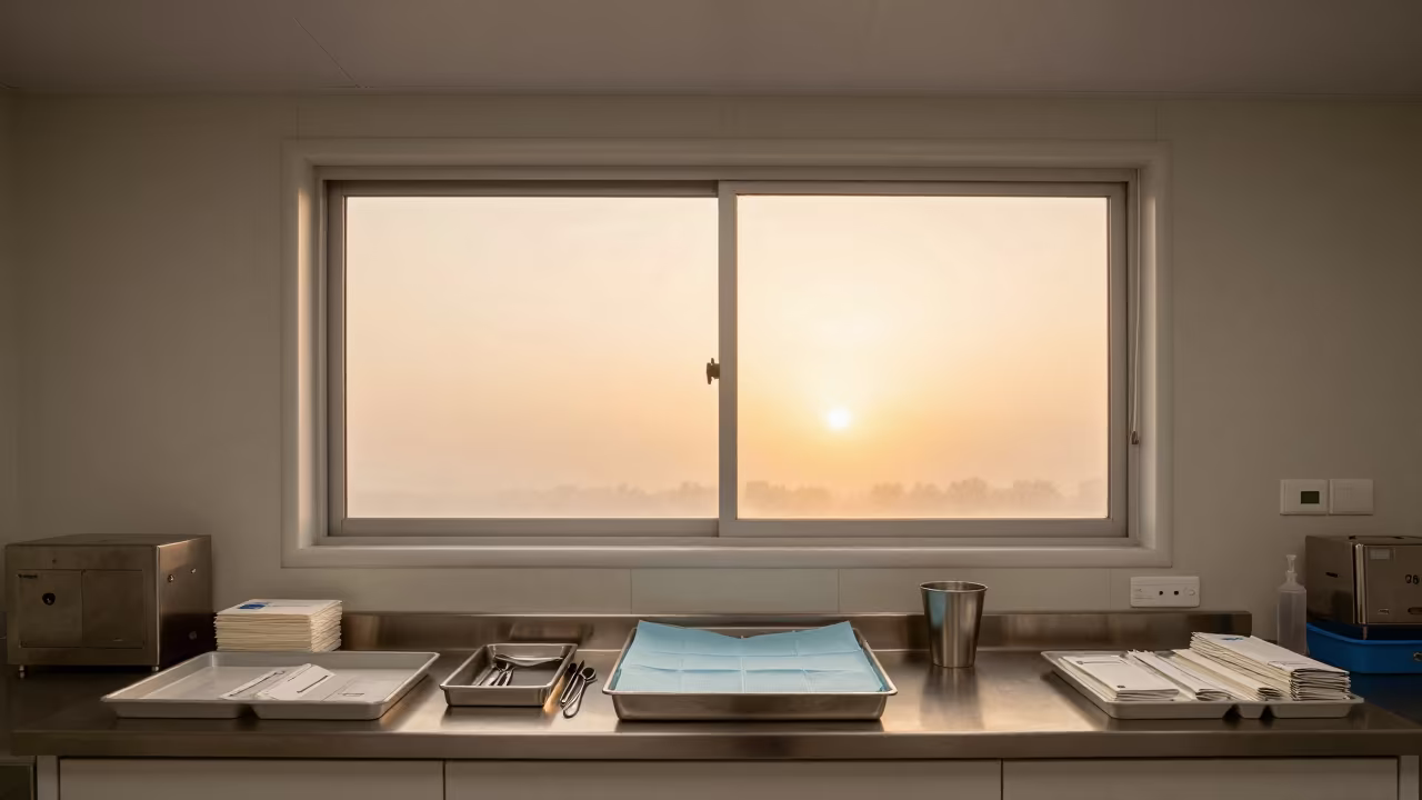 Sterilizer Cup and Trays in Ipoh Surgical Prep in in a surgical prep area near Ipoh