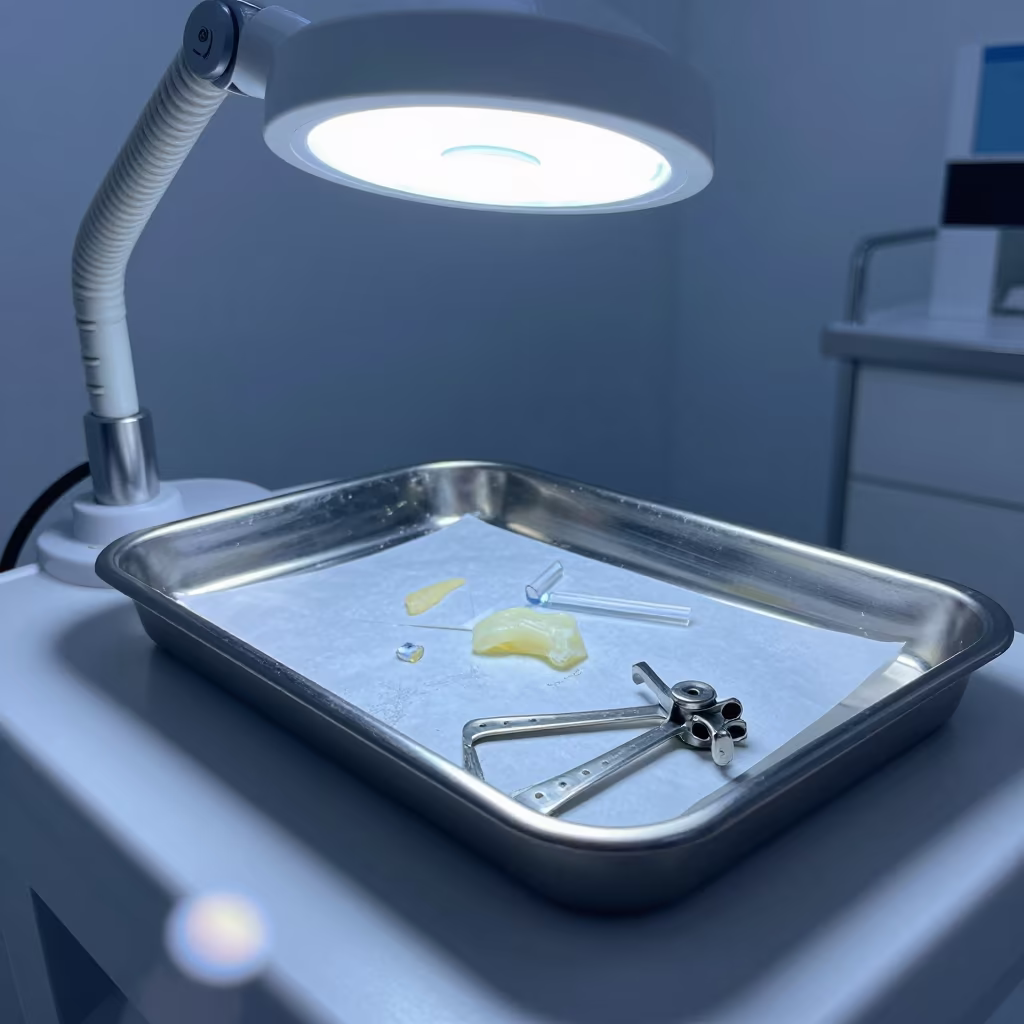 Sterilizer Tray With Wax Residue at Twilight in inside a skincare treatment room in Portmore