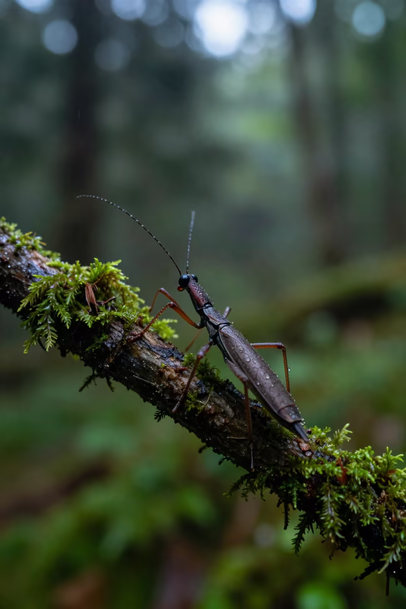 Stick Insect on Twig in Chugoku Monsoon in in Chugoku