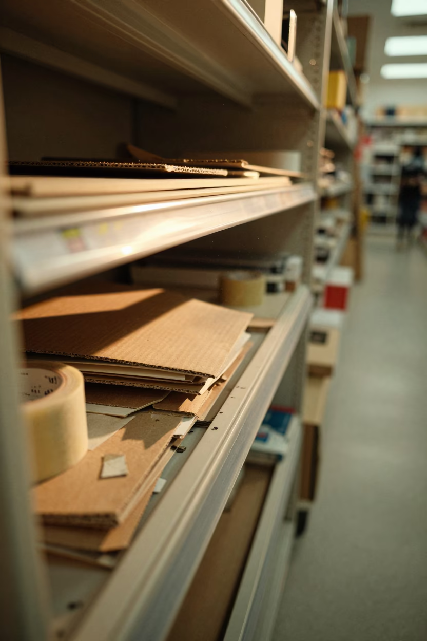 Sticker Drawer Under Warm Retail Light in inside a fitting room corridor near Samsun
