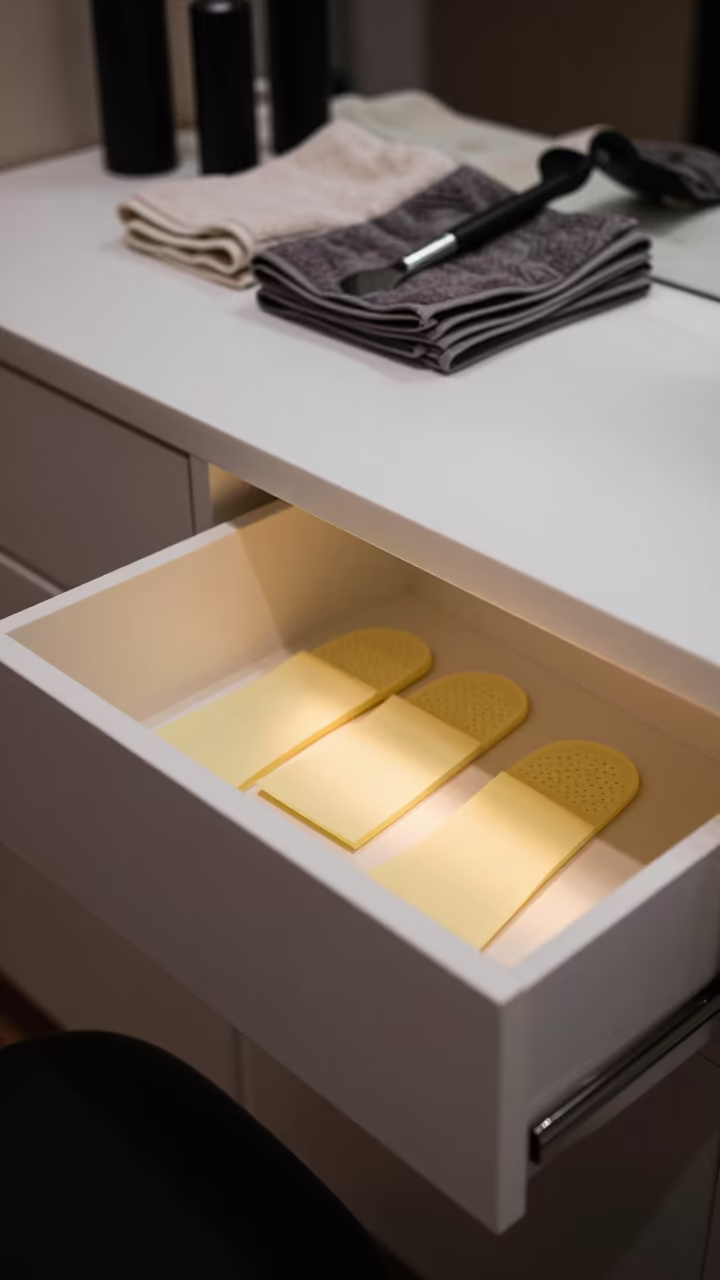 Sticky Feet Drawer Koszalin Salon Dawn in at a salon reception counter in Koszalin