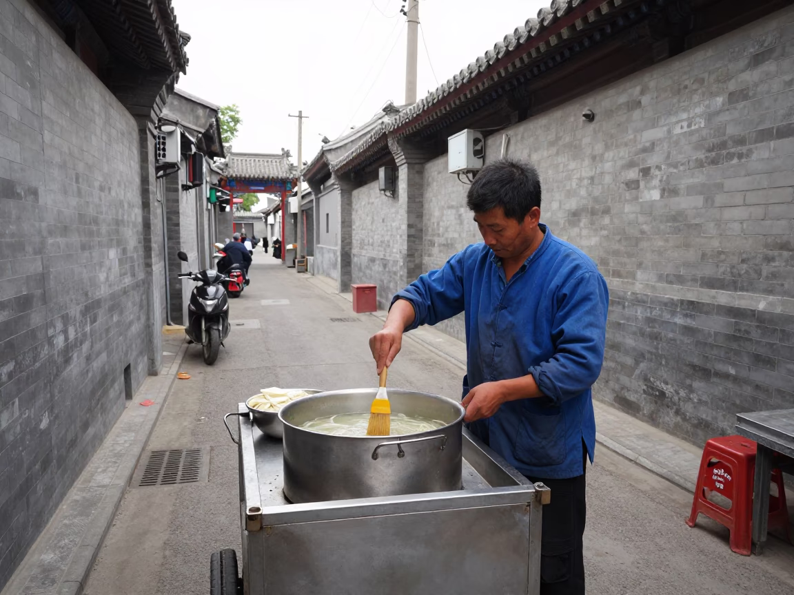 Stirring Broth in Beijing in in Beijing, China