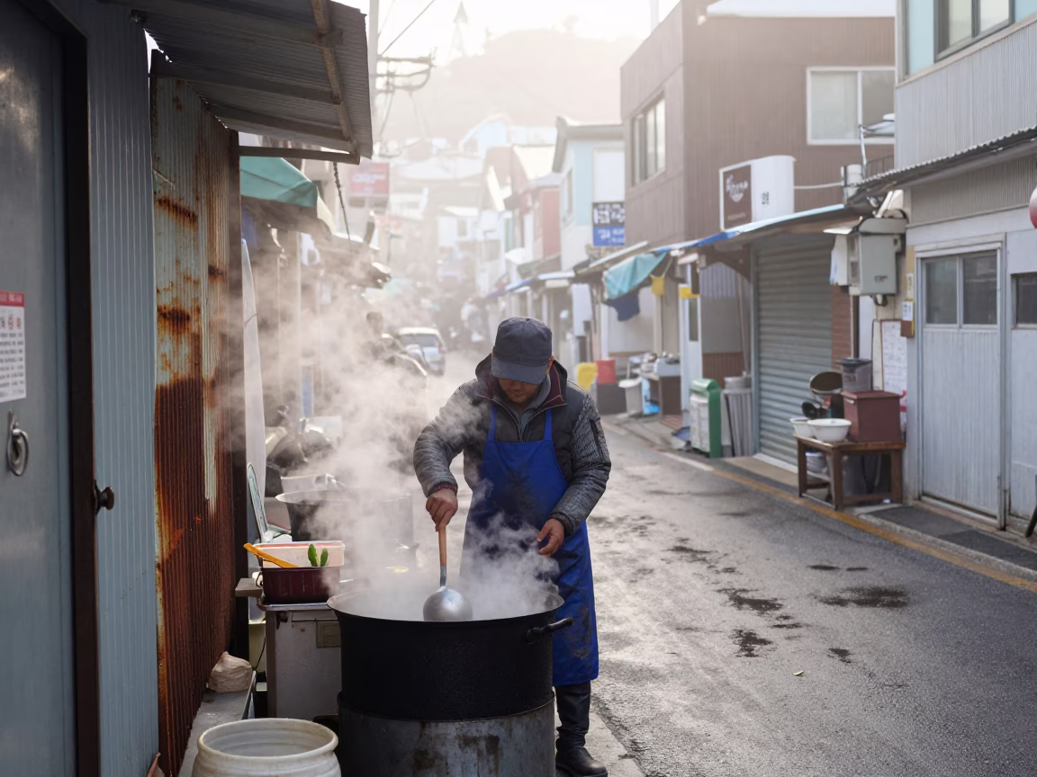 Stirring Stew in Busan in in Busan, South Korea