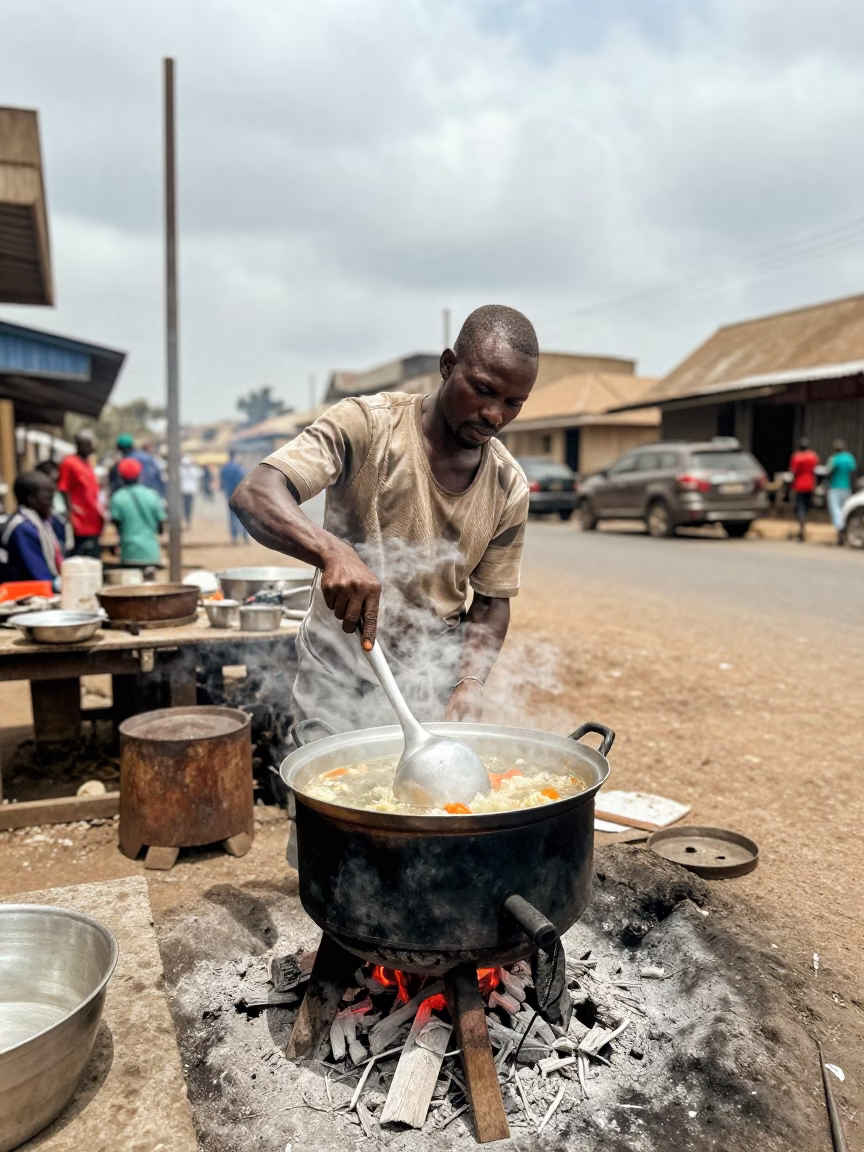 Stirring Stew in Nairobi in in Nairobi, Kenya