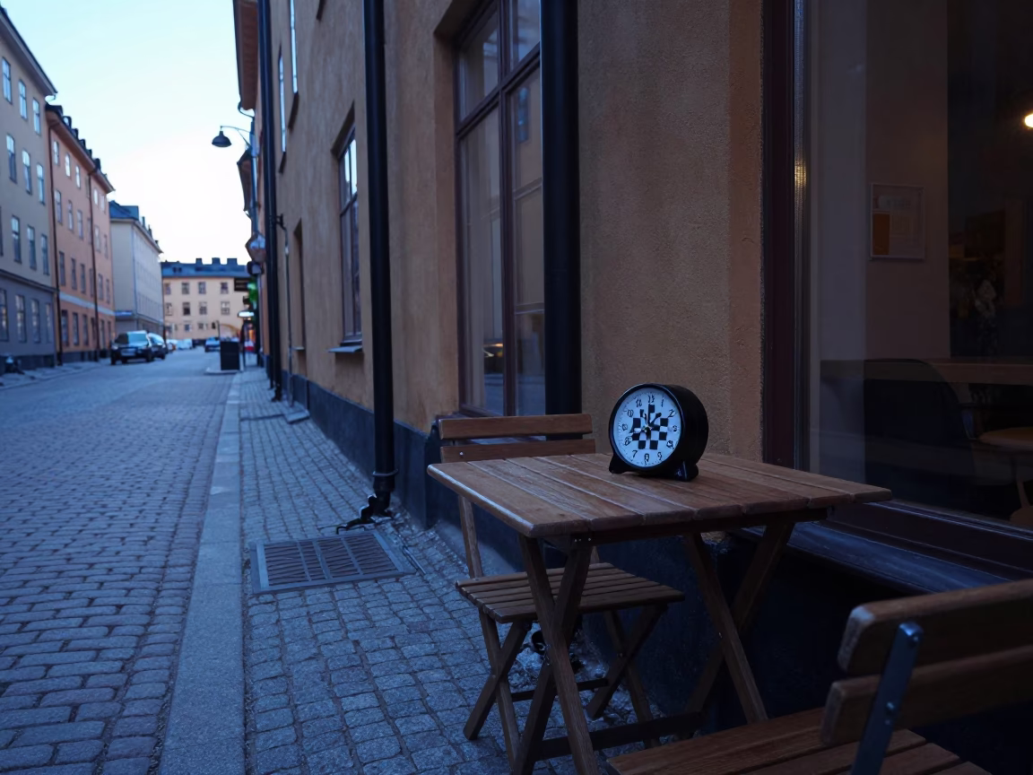 Stockholm Street Scene at Sunrise Light in in Stockholm, Sweden
