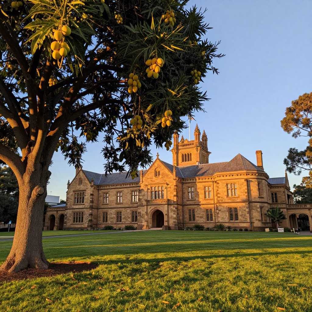 Stone Architecture in Adelaide at Honeyed Evening Light in in Adelaide, South Australia, Australia