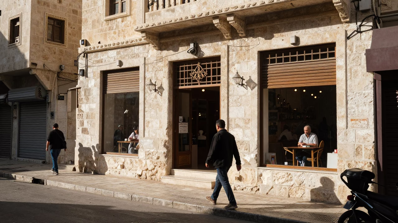 Stone Architecture in Amman at Clear Late-afternoon Light in in Amman, Jordan