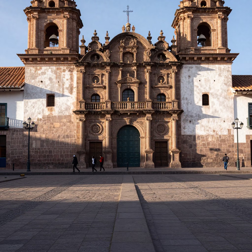 Stone Architecture in Cusco at The Late Morning Light in in Cusco, Peru