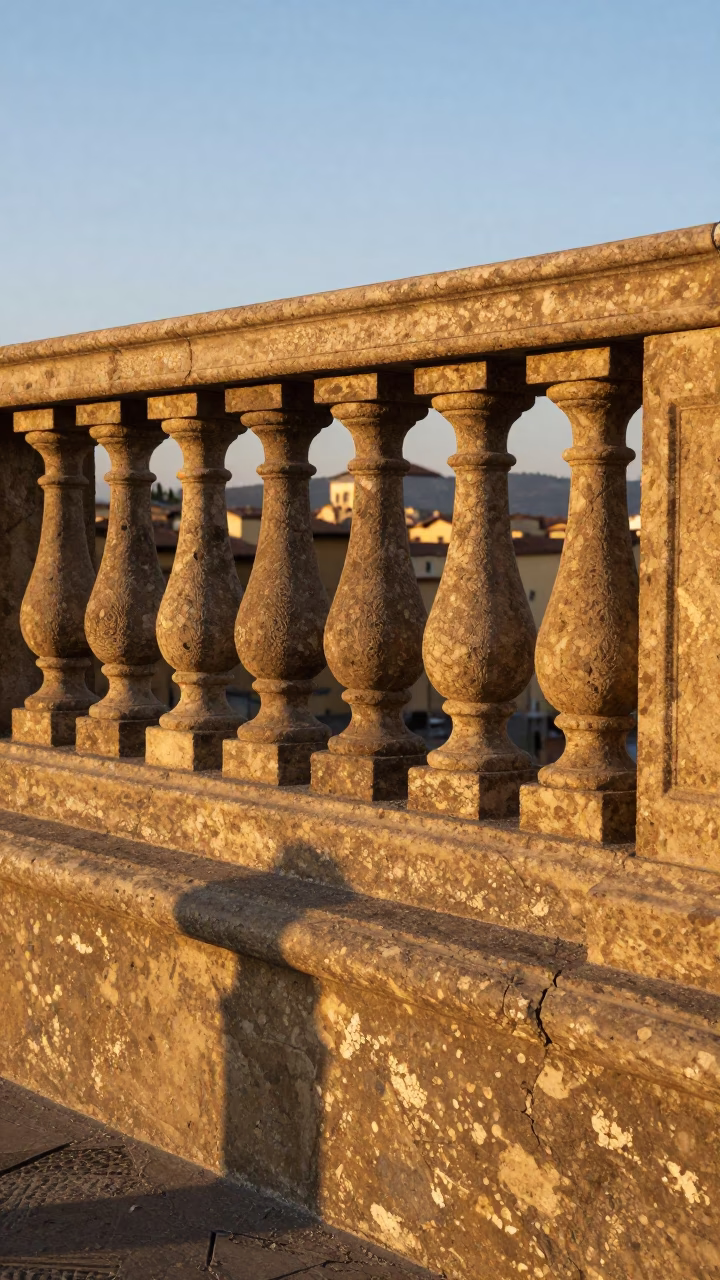 Stone Balustrade in Florence in in Florence, Italy