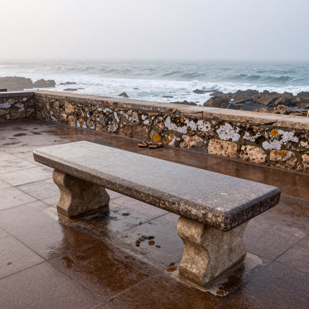 Stone Bench in Casablanca in in Casablanca, Morocco