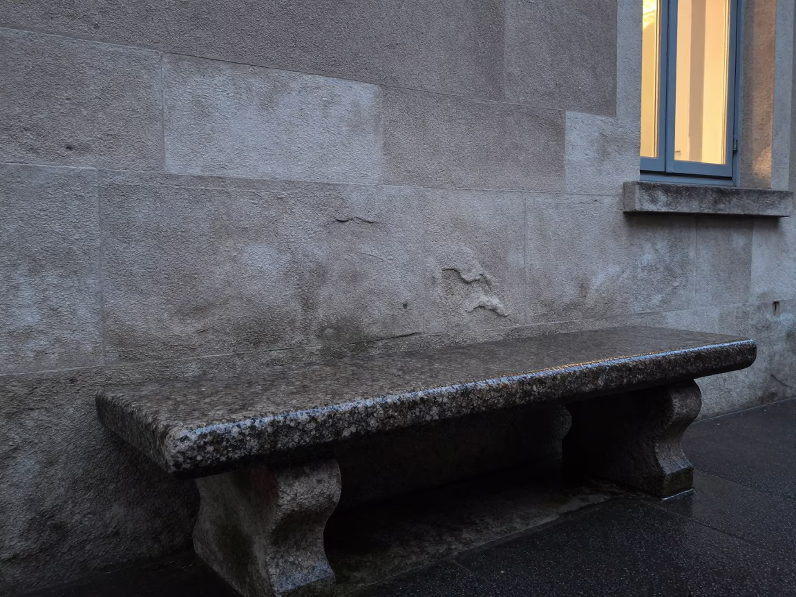 Stone Bench in Lyon in in Lyon, France