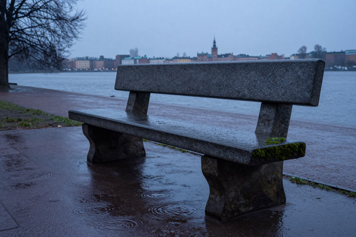Stone Bench in Stockholm in in Stockholm, Sweden
