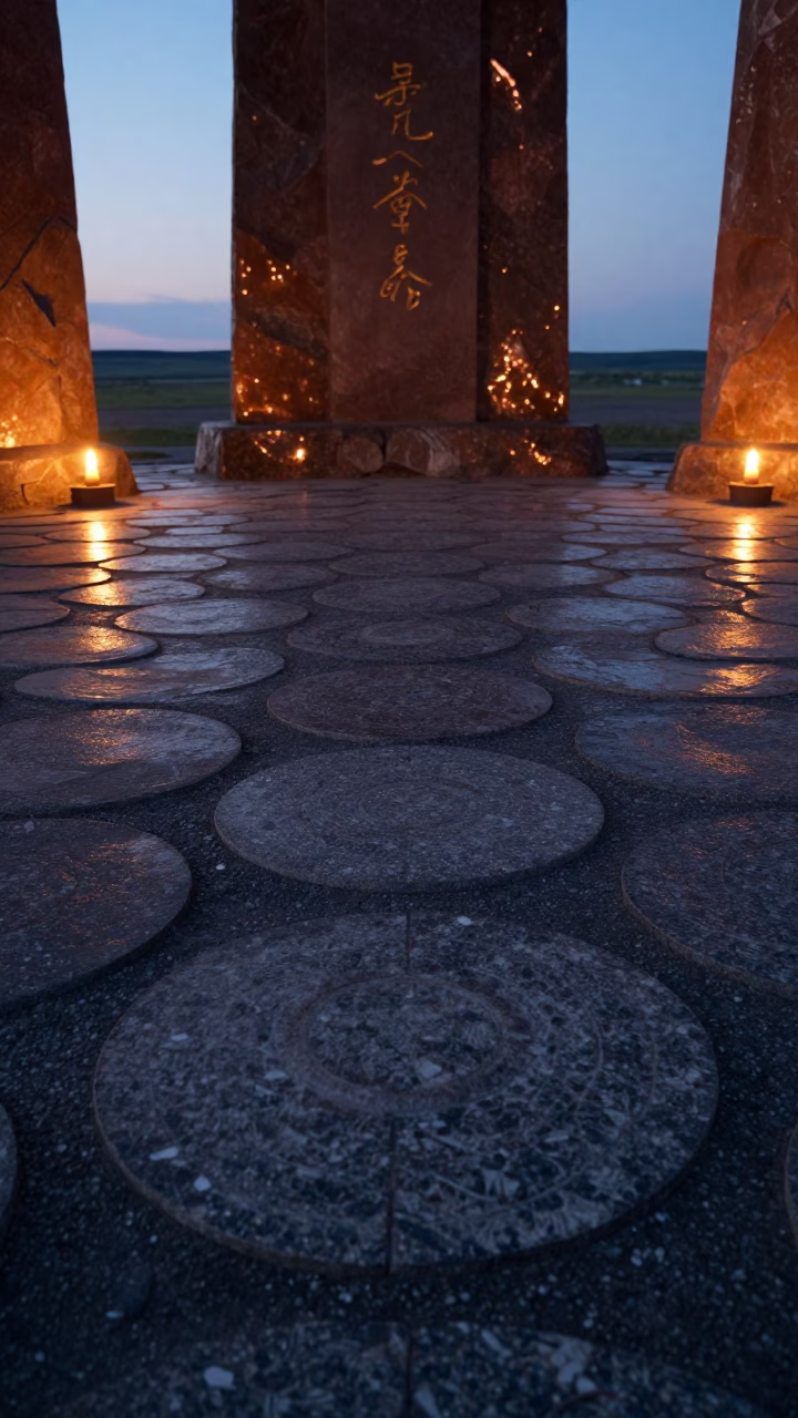 Stone Circle Altar Floor in Sandvika in at the foot of a stone altar in Sandvika