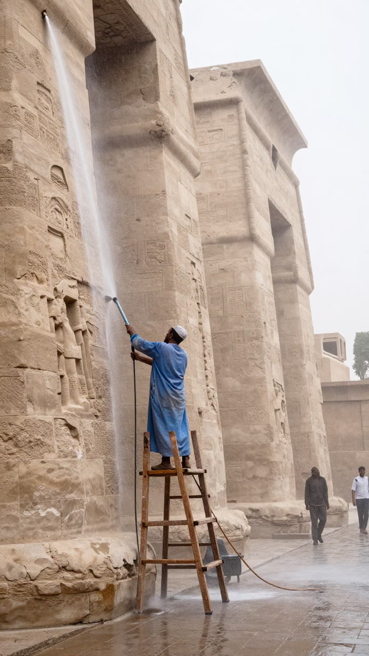 Stone Facade in Luxor in in Luxor, Egypt