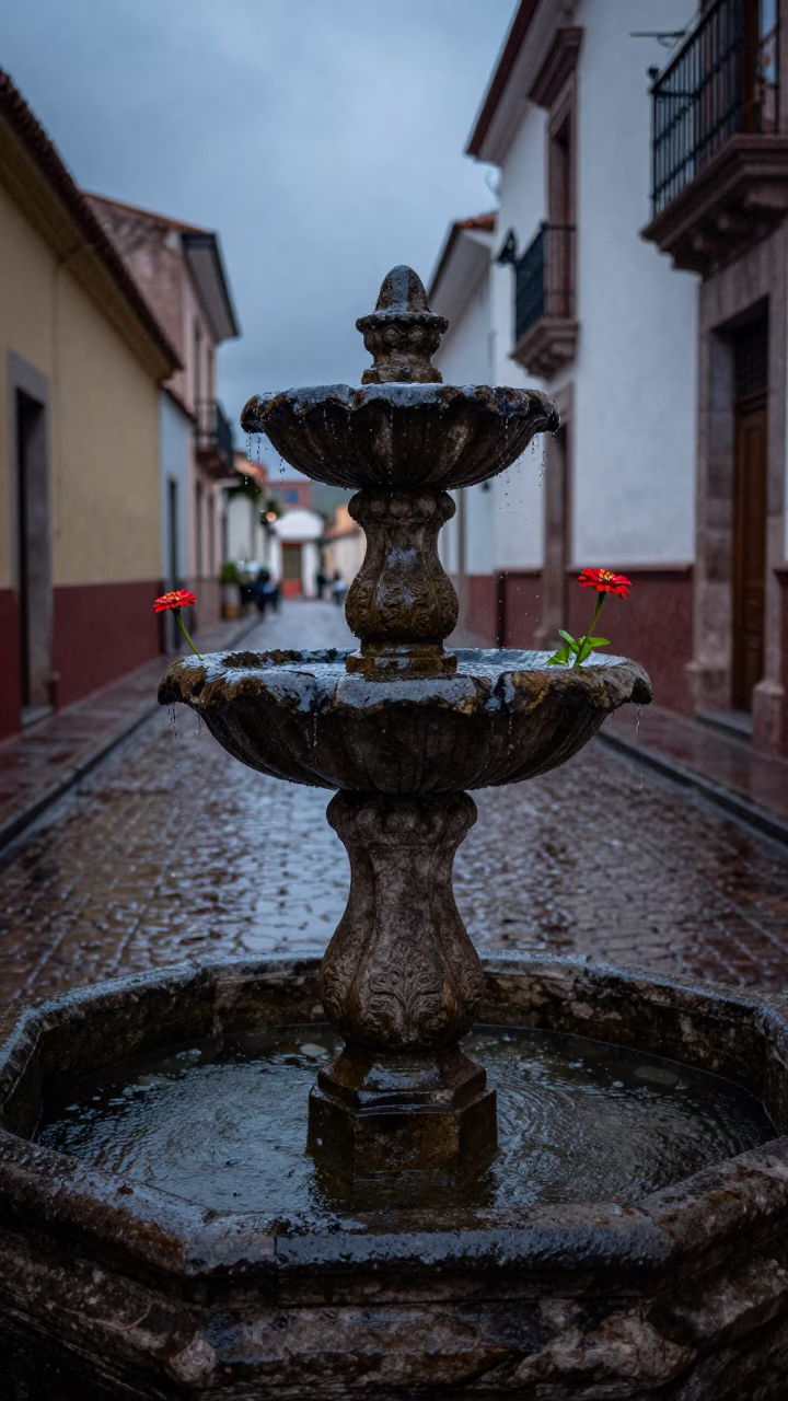 Stone Fountain in La Paz in in La Paz, Bolivia