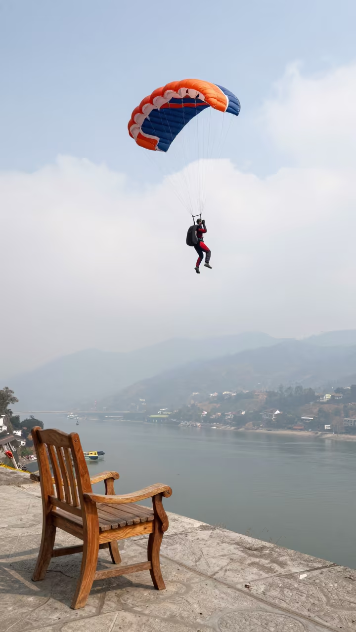 Stone Furniture Freefall Harbored Cliff Noon in at a harbor edge in Pokhara