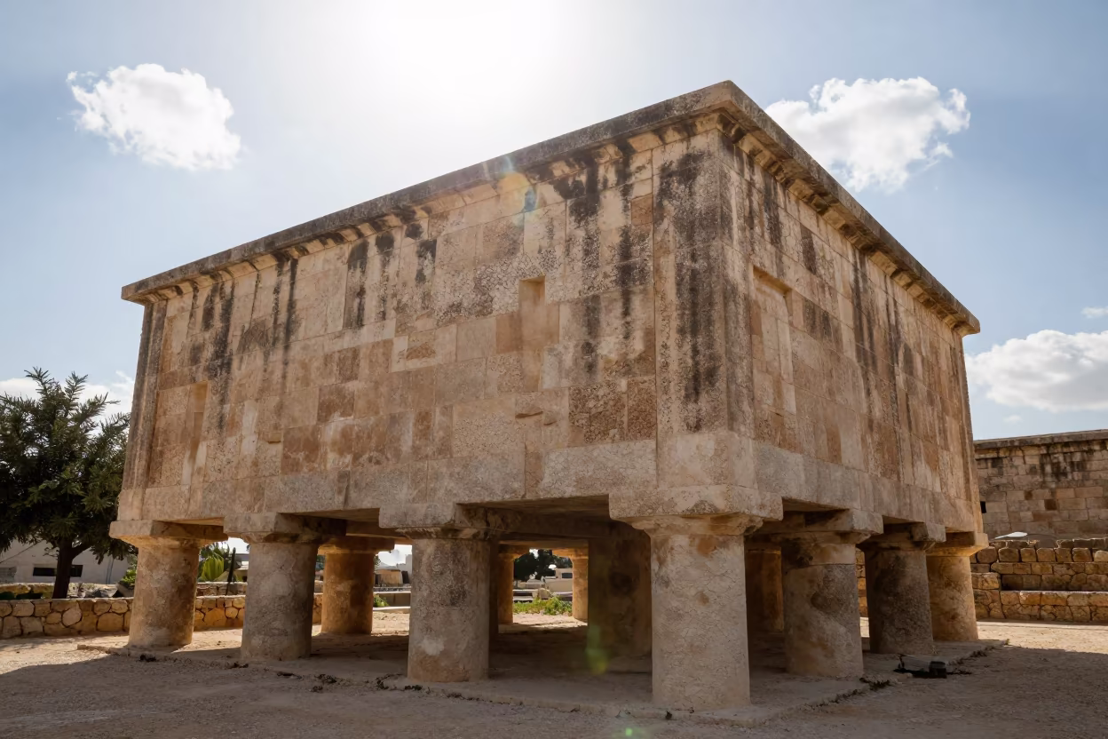 Stone Granary on Stilts in Bat Yam Atrium in inside a vaulted atrium near Bat Yam