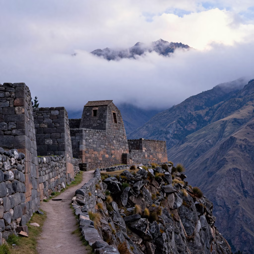Stone Hermitage Cliff Cusco Dawn in near Cusco