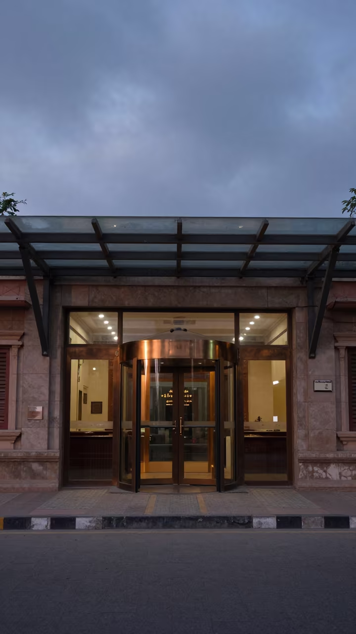 Stone Hotel Arcade Blue Hour Twilight in inside a glass-roofed arcade near Ludhiana