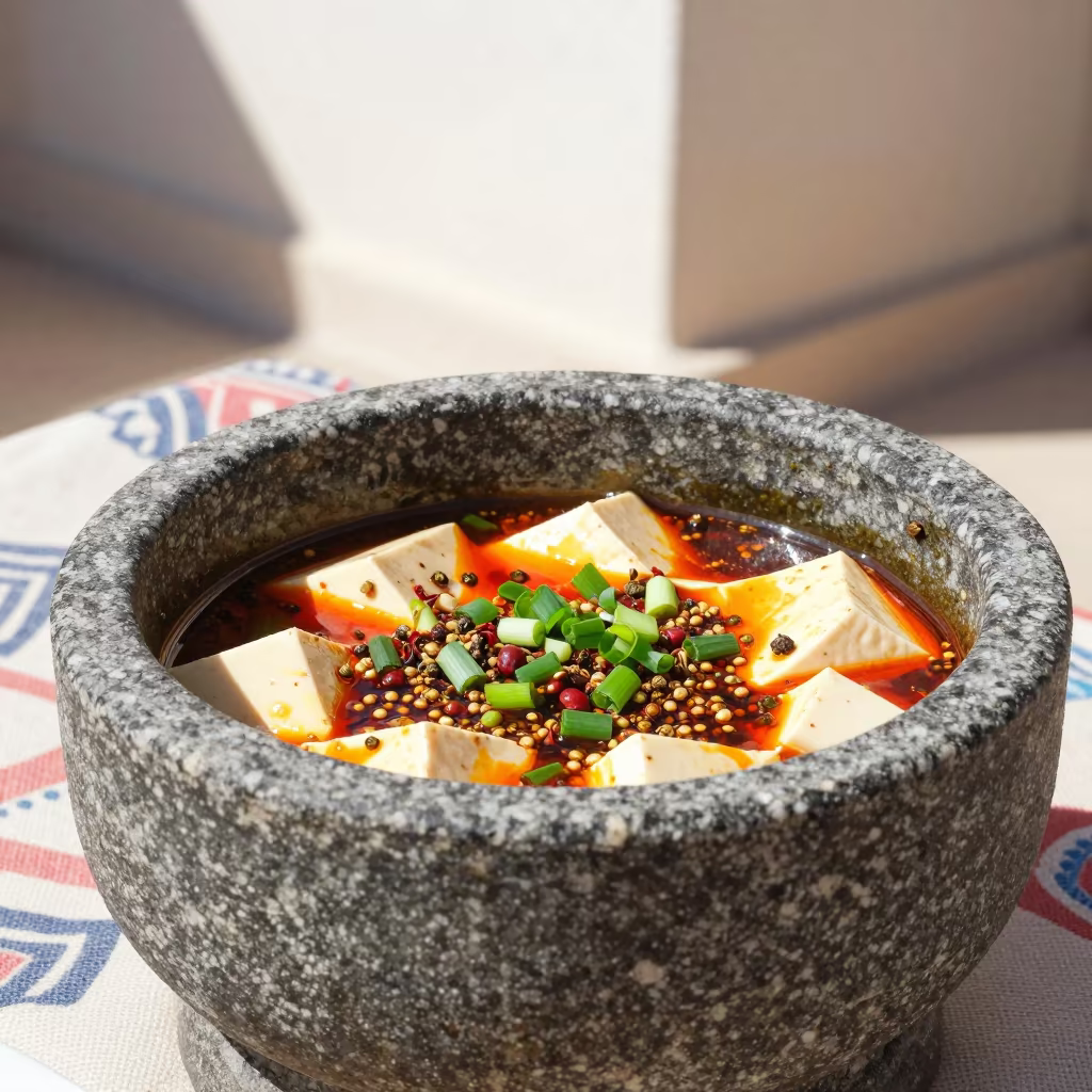 Stone Mapo Tofu Pot Picnic Marseille Noon in on a picnic blanket in Marseille