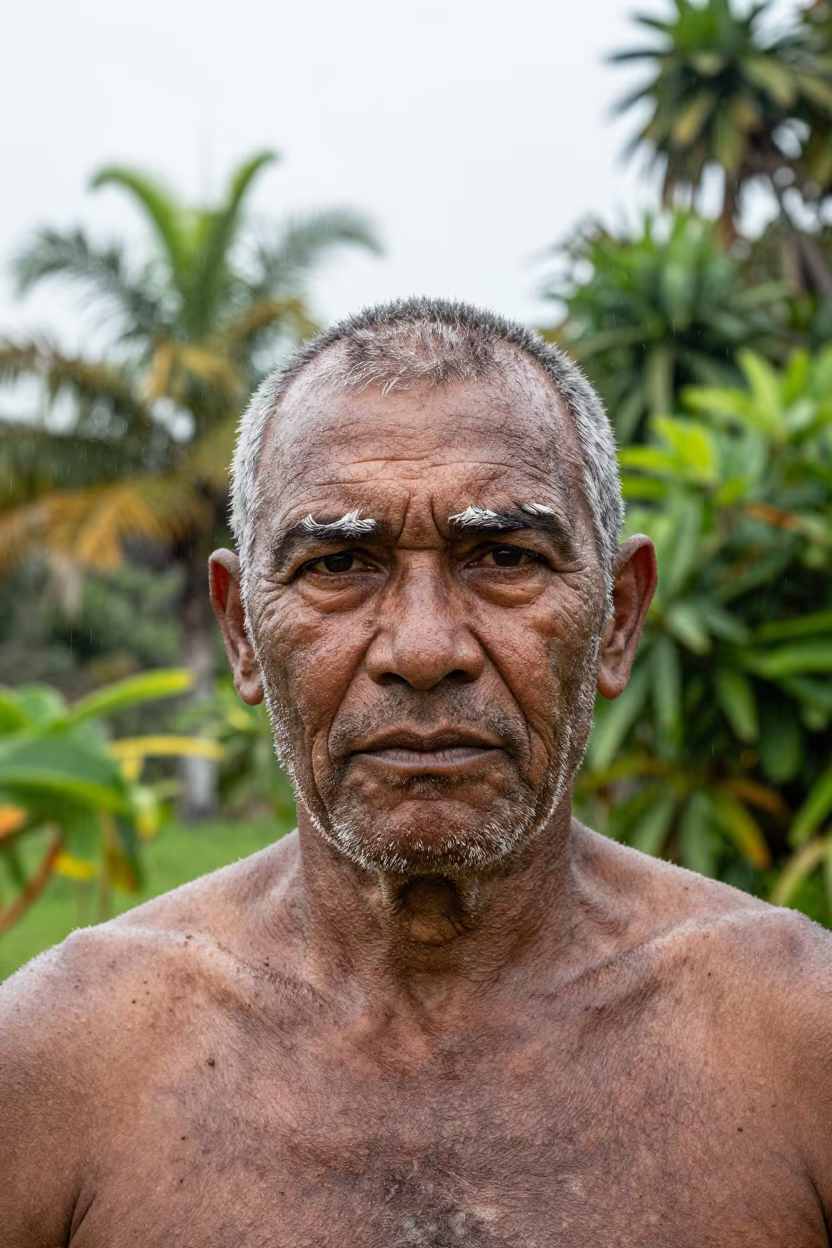 Stone Mason with Chisel Dust in Rotorua Light in in Rotorua