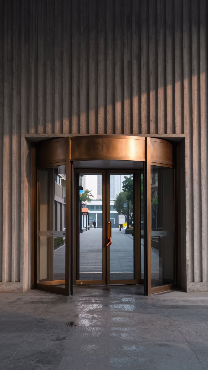 Stone Railway Hotel Lobby Dawn Chongqing in inside a ribbed concrete lobby in Chongqing