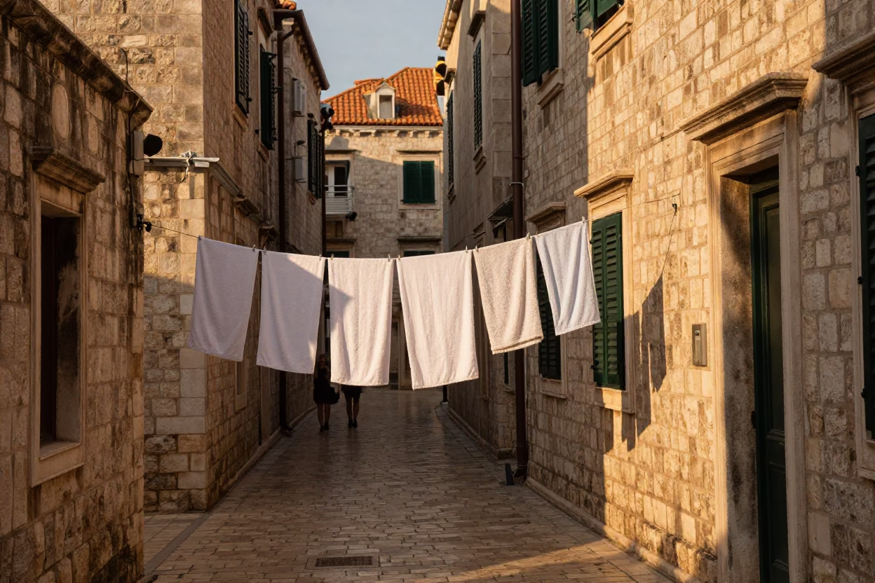 Stone Street in Dubrovnik at Honeyed Evening Light in in Dubrovnik, Croatia