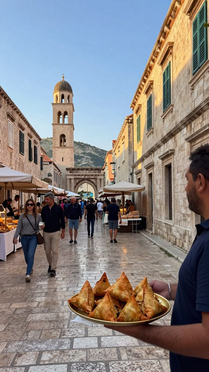 Stone Street in Dubrovnik at The Early Morning Light in in Dubrovnik, Croatia