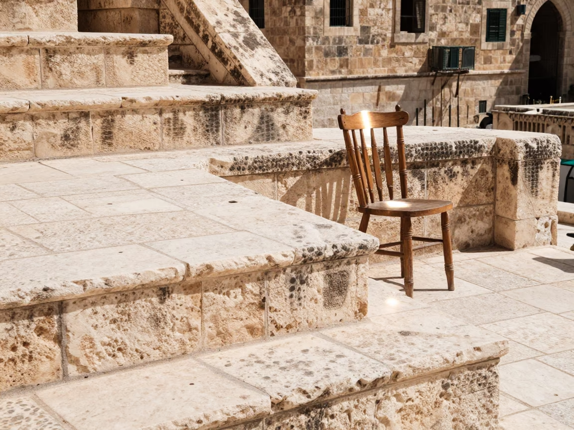 Stone Terrace in Amman at Midday Light in in Amman, Jordan