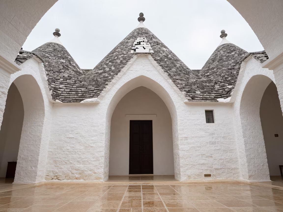 Stone Trullo in Vaulted Atrium Near Kota Kinabalu in inside a vaulted atrium near Kota Kinabalu