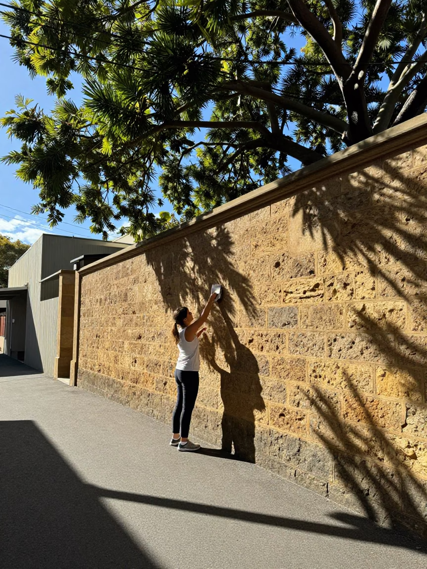 Stone Wall in Adelaide in in Adelaide, South Australia, Australia