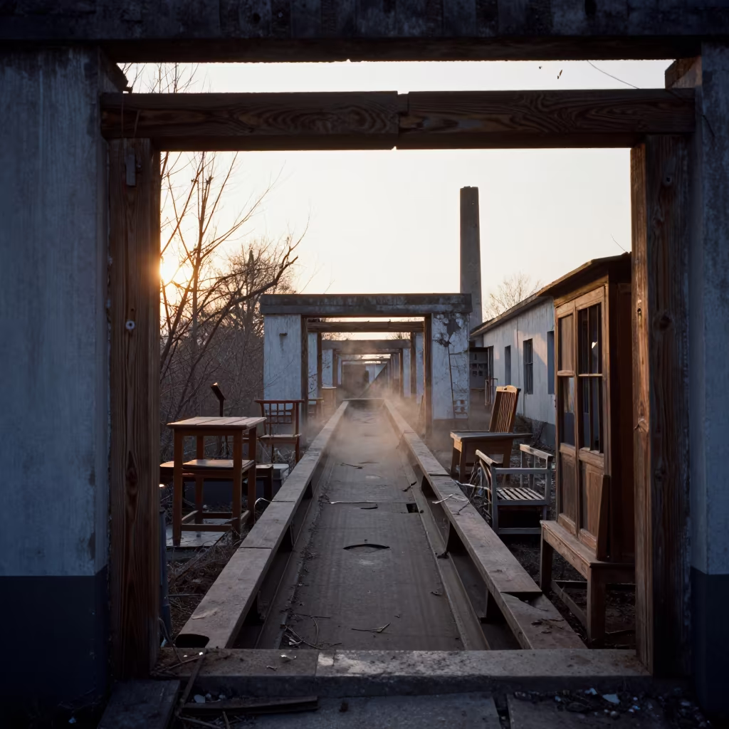 Stone Wood Ruins in Zhejiang Cannery Cloisters in among collapsed cloisters in Zhejiang
