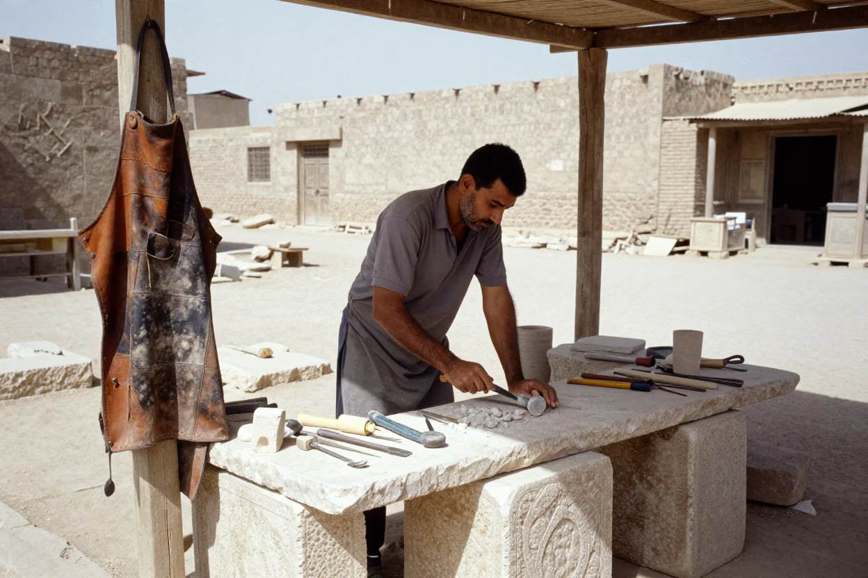 Stonecutter Workspace in Luxor in in Luxor, Egypt
