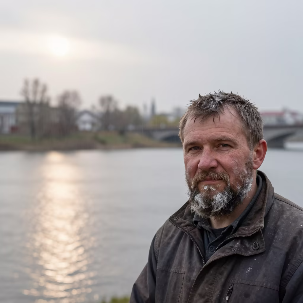 Stonemason Lime Dust Beard Early Spring Rain in near Moscow