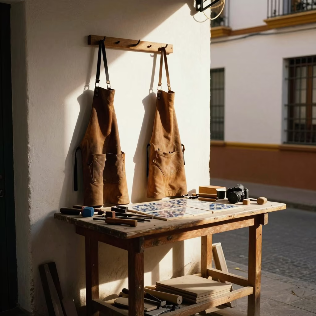 Stonemason's Workbench in Seville in in Seville, Spain