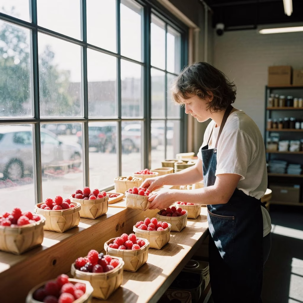 Stoneware Baskets in Portland at Bright Midmorning Light in in Portland, Oregon, United States