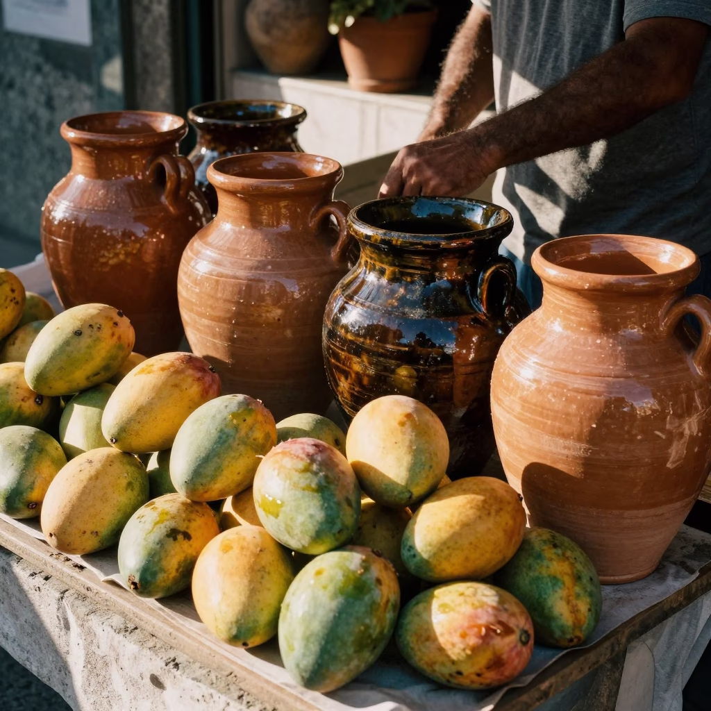 Stoneware Crocks in Porto at The Late Morning Light in in Porto, Portugal