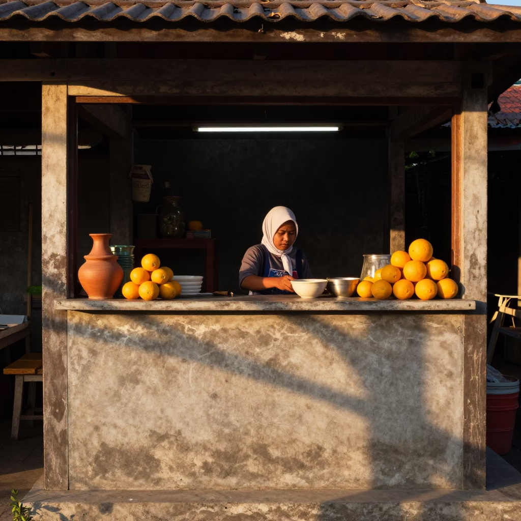 Stoneware in Denpasar at Golden Hour in in Denpasar, Indonesia