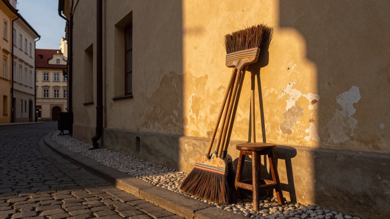 Stool in Prague at Golden Hour in in Prague, Czech Republic