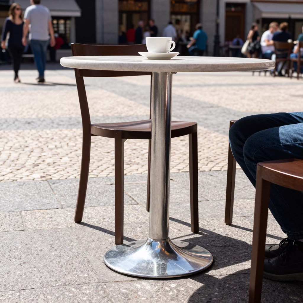 Stool Leg in Madrid at The Flat Glare Of Noon Light in in Madrid, Spain