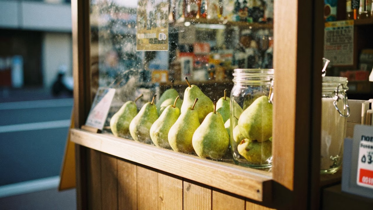 Store Display in Tokyo at Honeyed Evening Light in in Tokyo, Japan