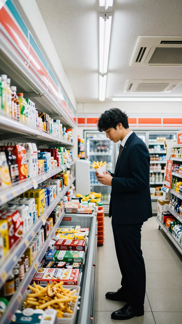 Store Interior in Kyoto at Midnight Light in in Kyoto, Japan
