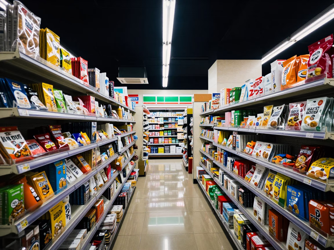 Store Interior in Tokyo at The Deepest Night Sky Light in in Tokyo, Japan