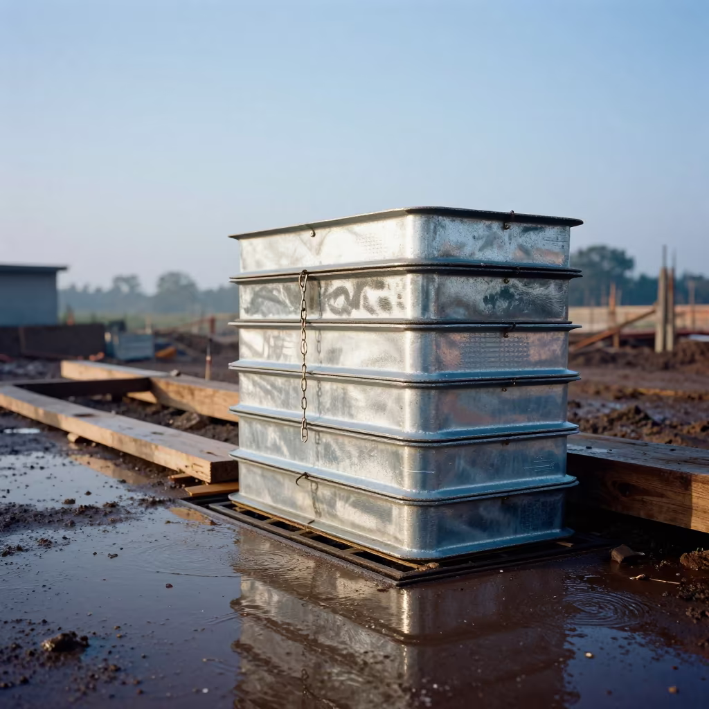 Storm Drain Filter Stack on Abeokuta Construction Deck in on an active construction deck near Abeokuta