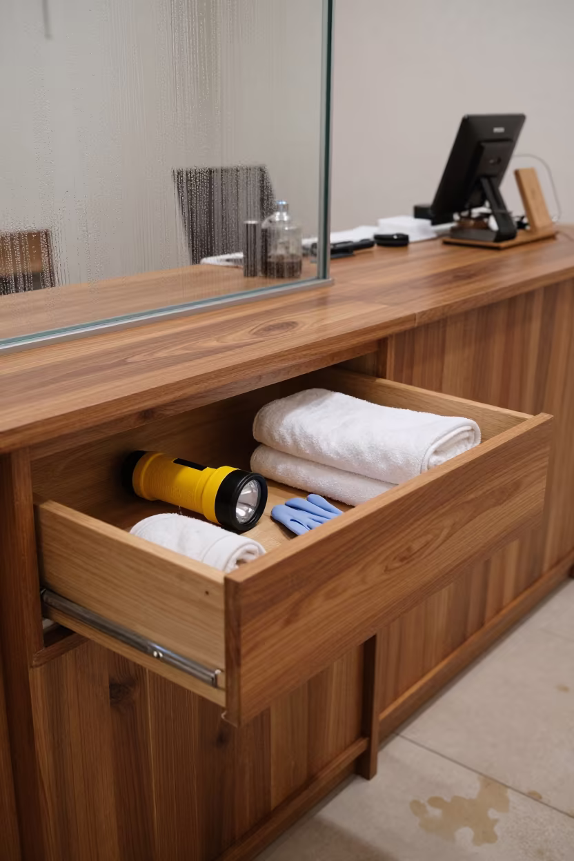 Storm Flashlight Drawer in Hargeisa Spa Reception in inside a spa reception near Hargeisa