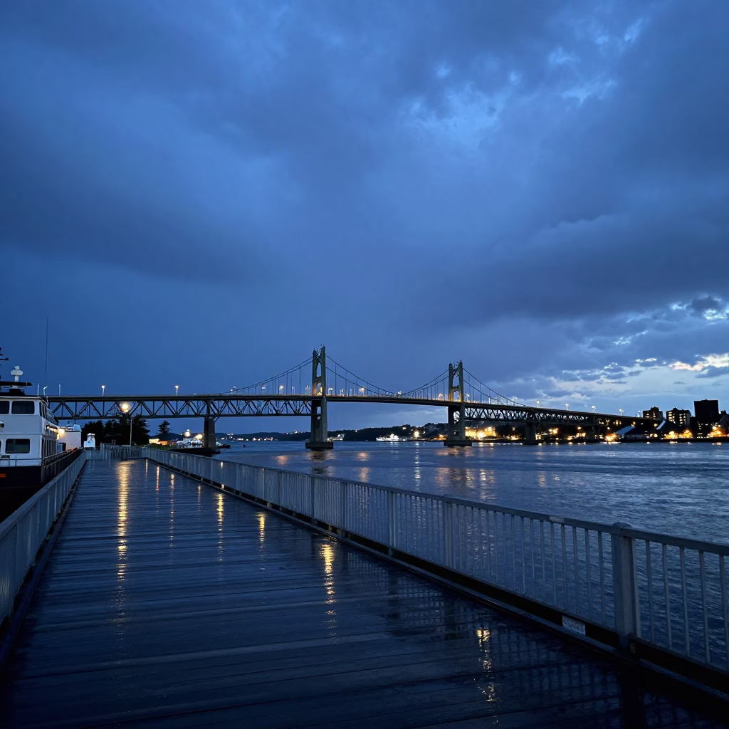Storm in Halifax at Indigo Twilight After Sunset in in Halifax, Nova Scotia, Canada
