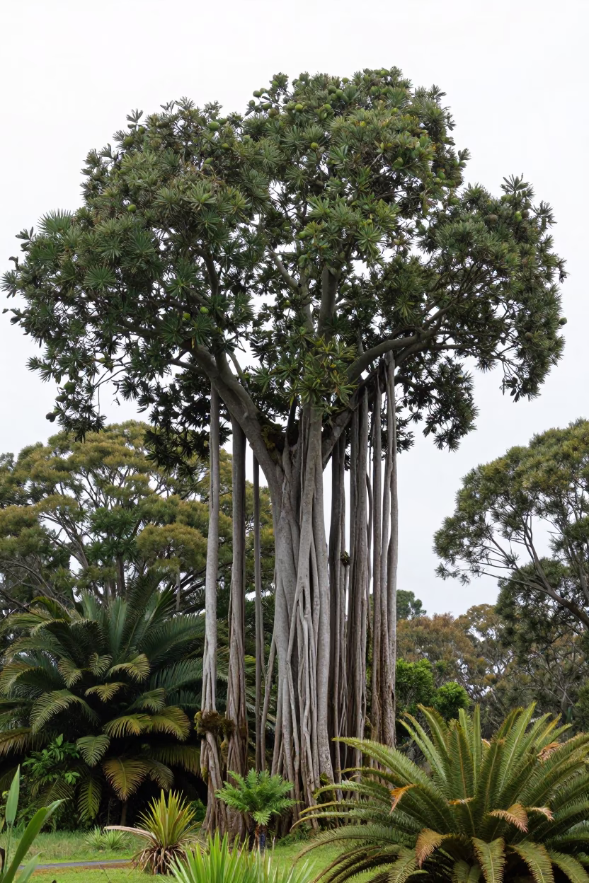 Strangler Fig Engulfing Host Tree Tasmania Midsummer in in Tasmania