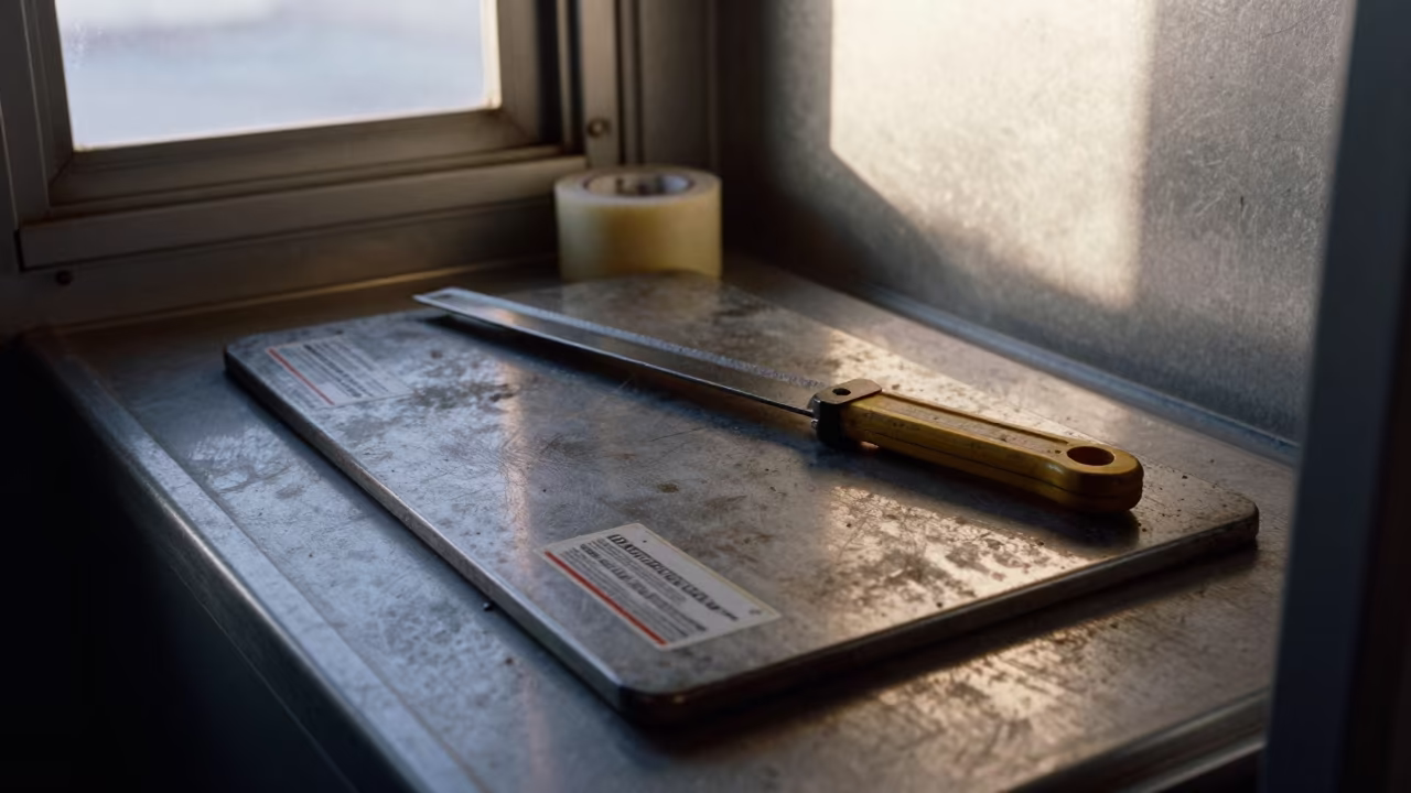 Strap Cutter Board in Cape Town Dawn Light in inside a chilled distribution bay in Cape Town