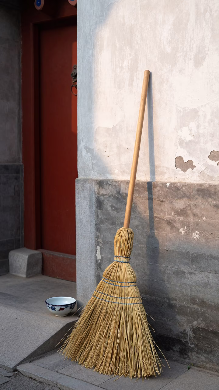 Straw Broom in Beijing in in Beijing, China